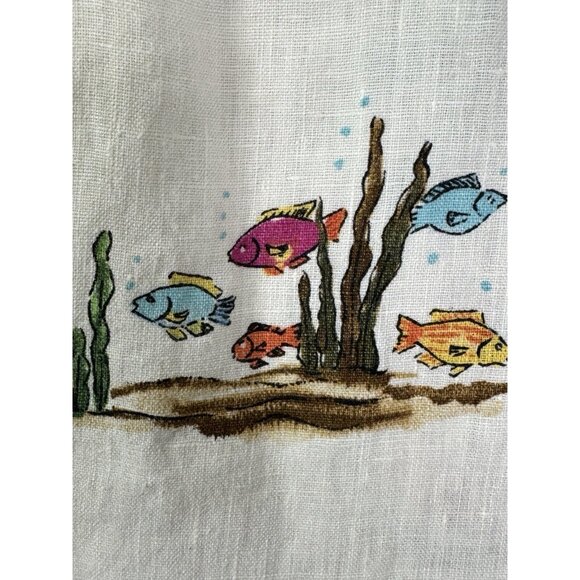 Hot Cotton Marc Ware Womens 1X Beach Island White Linen Top Cottagecore Resort - Picture 6 of 14